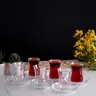 Traditional Turkish Coffee Mug Set - 6PC European Traditional Crystal Glass Cups for Tea Hot