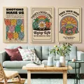 Cartoon Smile Inspirational Quote Print Emotions Human Posters Decoracion Painting Wall Art Kraft