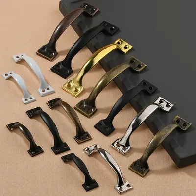 3.9/5.5Inch Bow-Shaped Iron Handle Vintage Drawer Wardrobe Cabinet Furniture Gate Handle Garages Sheds Door Knob Hardware Pulls