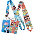 Cute Cartoon Animation Lanyards Keys Chain ID Credit Card Cover Pass Mobile Phone Charm Neck Straps