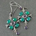 Fashion Jewelry Green Gemstones Amethyst Wedding Engagement Jewelry Earrings Gifts for Women Brides