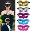 Halloween Solid Color Mask For Women Men Masquerade Half Face Mask Fancy Dress Carnival Dress