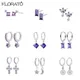 925 Sterling Silver Needle Elegant Purple Earrings Exquisite Small Hoop Earrings for Women Fashion