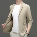 Summer Sun Protection Suit Men's 2023 New Ice Silk Lightweight Spring and Autumn Small Suit Large