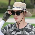 Men Sunshade Cowboy Hat Fishing Sun Bucket Cap Summer Ultralight Sunscreen for Women Outdoors Work