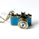DoreenBeads Colorful Enamel Camera Pendant Vintage Jewelry Antique Golden Long Chain Necklaces