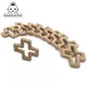 DIY Wooden Personalized Pendent Organic Beech Cross Natural Handmade Baby Teether For Teething