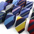 Stylish Men's Stripe Necktie College Style Red Navy Blue Green Multi-color Twill Cosplay Party