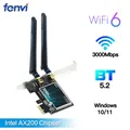 2974Mbps WiFi6 AX200 PCIE WiFi Card Adapter Bluetooth5.2 Dual Band 2.4G/5Ghz 802.11AX Wireless
