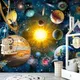 Custom 3D Photo Wallpaper Kids Bedroom Modern Hand Painted Cartoon Universe Star Sky Planet Children