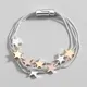 Flashbuy Silver Color Bracelets Fashion Pentagramme Charms Copper Snake Bone Chain Bracelet for
