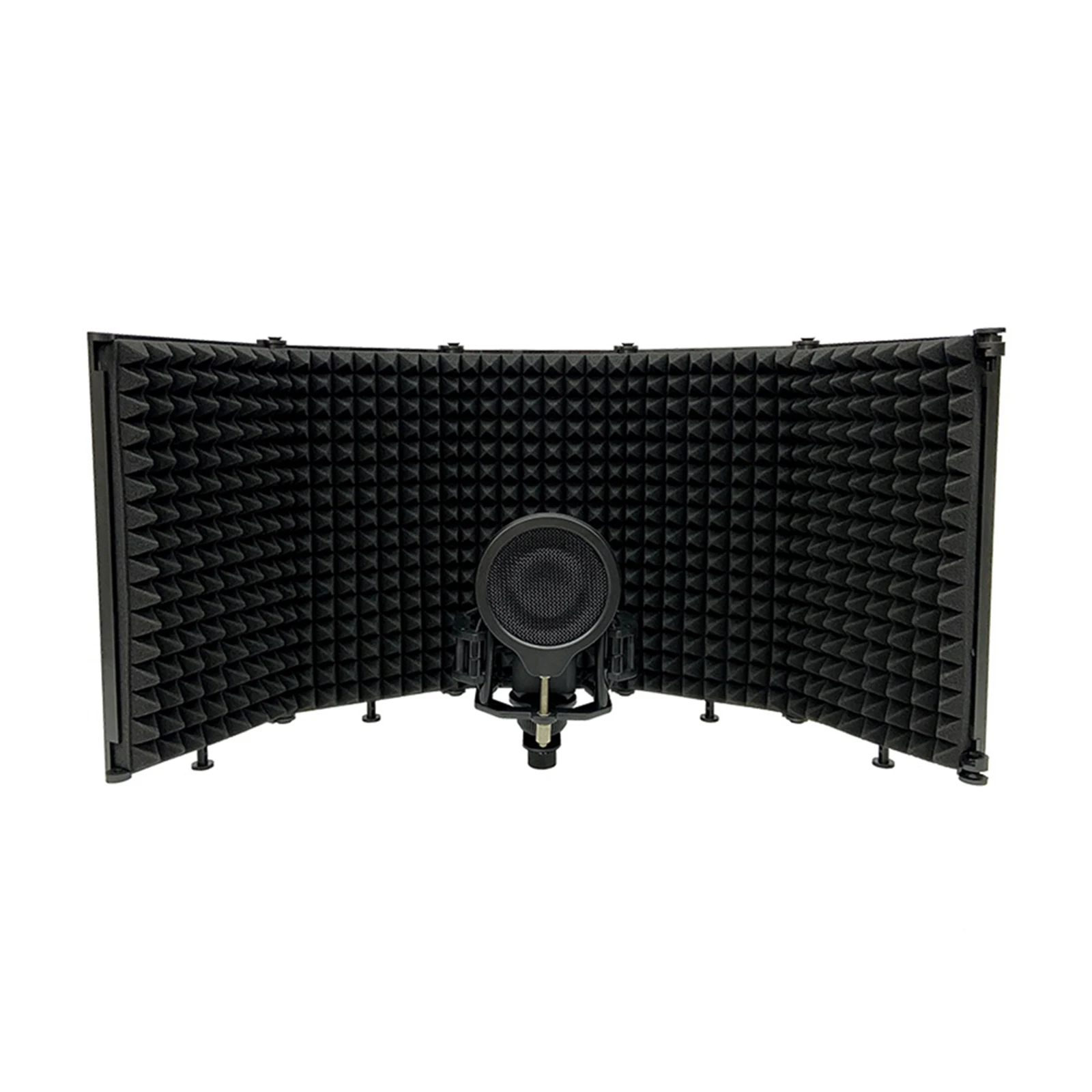 Portable Vocal Booth Adjustable Microphone Shield Isolation Reflection Filter 5 Panel Design for Recording Sound Broadcast