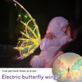 Led light Electric Pet Fairy Wings Moving Glowing Angel Wings With Music Dog Birthday Ornaments