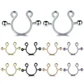 2pcs/lot Surgical Steel Fake Sexy Nipple Clip Rings Charm Faux Nipple Shield Non Piercing Rings Body