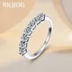 3mm 0.7ct D Color VVS1 Moissanite Rings Platinum Plated 925 Sterling Silver Wedding Band Diamond