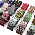 Novelty Chic Knitted Ties For Men Women Red Green Grey Woven Necktie Plaid Geometric Pattern Skinny