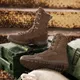 Men Shoes Tactical Boots Side Zipper Male Climbing Hunting Wear-resistant Cowhide Shoes Lace-up