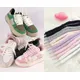 Fluffy Cute Caterpillar Shoelace Plush Snowflake Low-top Canvas White Pink Sports Casual Leather