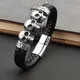 Bracelet Stainless Steel Charm Magnetic Men's Leather Bracelets Braided Punk Skull Bangles Jewelry