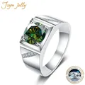 JoyceJelly Pure Silver 925 Jewelry For Men Luxury 1 Carat D Color Moissanite Ring S925 Simple