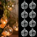 6/8cm Clear Hanging Ball Glass Candle Holder Wedding Party Candle Candlestick Vase Home Bar Decor