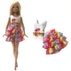 1 Set Puppe Kleid Mode Baum Muster Hemd Bunte Rock Kurzen Sommer Outfit für Barbie-puppe Zubehör