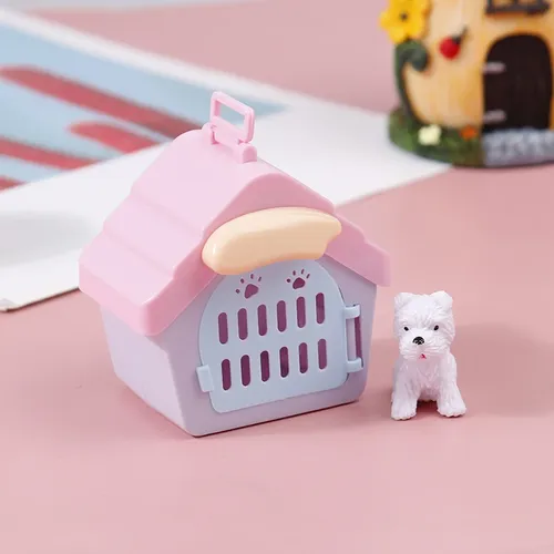 Puppenhaus Szene Anzeige Hundehütte Hunde käfig Spielzeug Zubehör Haustier Zwinger