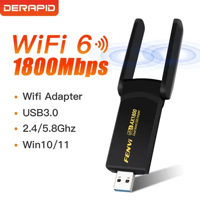Wifi 6 ax1800 usb3.0 adapter dual band 3,0g/5ghz netzwerk dongle high gain wifi antenne für desktop/laptop windows 2,4 wifi usb