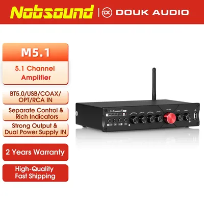 Nobsound M5.1 Digitaler Bluetooth-Empfänger 5.1-Kanal-Koaxial-/Optisch-Heimkino-Leistungsverstärker U-Disk-Subwoofer-Verstärker Image