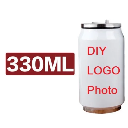 330 ml Thermoskanne Cola kann DIY LOGO FOTO Name TEXT bunter Druck anpassen personalisieren Kinder Geschenk kalt kühl halten Getränk Milchtee Image