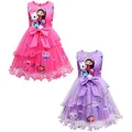 Gabby's Dollhouse Clothes Baby Girl Sleeveless Gown Dresses Kids Gabby Cat Cartoon Wedding Party