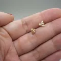 1 Pair Cute Tiny Bee Earring Jewelry Gold Plated Honey Bee Earrings Stud Earrings for Women Girls