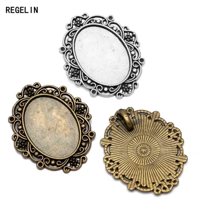 REGELIN 10 teile/los retro filigrane cameo cabochon Fit 18*25mm basis einstellung anhänger tablett