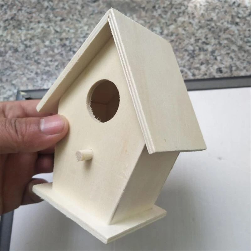Holz Mini Vogelkäfig Outdoor Hängen Vogelhaus Box Garten Vogelkäfige Haus Hof Dekoration Vogel Produkte Holz Vogel Papagei Nest
