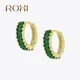 ROXI Elegante Zirkon Kristalle Hoop Ohrringe für Frauen Lila Weiß Schwarz Grün Ohrringe Knorpel 925
