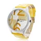 WoMaGe Uhren Mode Frauen Uhren Student Uhr Große Anzahl Zifferblatt Quarzuhr Leder Uhr Gelb montres