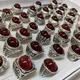 5 Teile/satz Hohe Qualität Vintage Oval Rot Granat Stein Thai Silber Damen Ringe Großhandel Schmuck