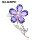 Blucome Elegante Pflanze Blume Form Brosche Imitation Perle Zirkon Kupfer Schmuck Frauen Mädchen