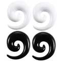 2pcs/lot Acrylic Spiral Ear Gauges Ear Taper Stretching Plugs and Tunnel Expanders Body Piercing