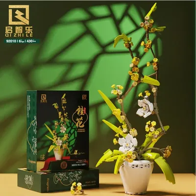 MOC Kompatibel mit Blumen Montage Spielzeug Baustein Sukkulenten Topf Kreative Unsterblichkeit Bouquet Ornamente Spielzeug mädchen geschenk Image