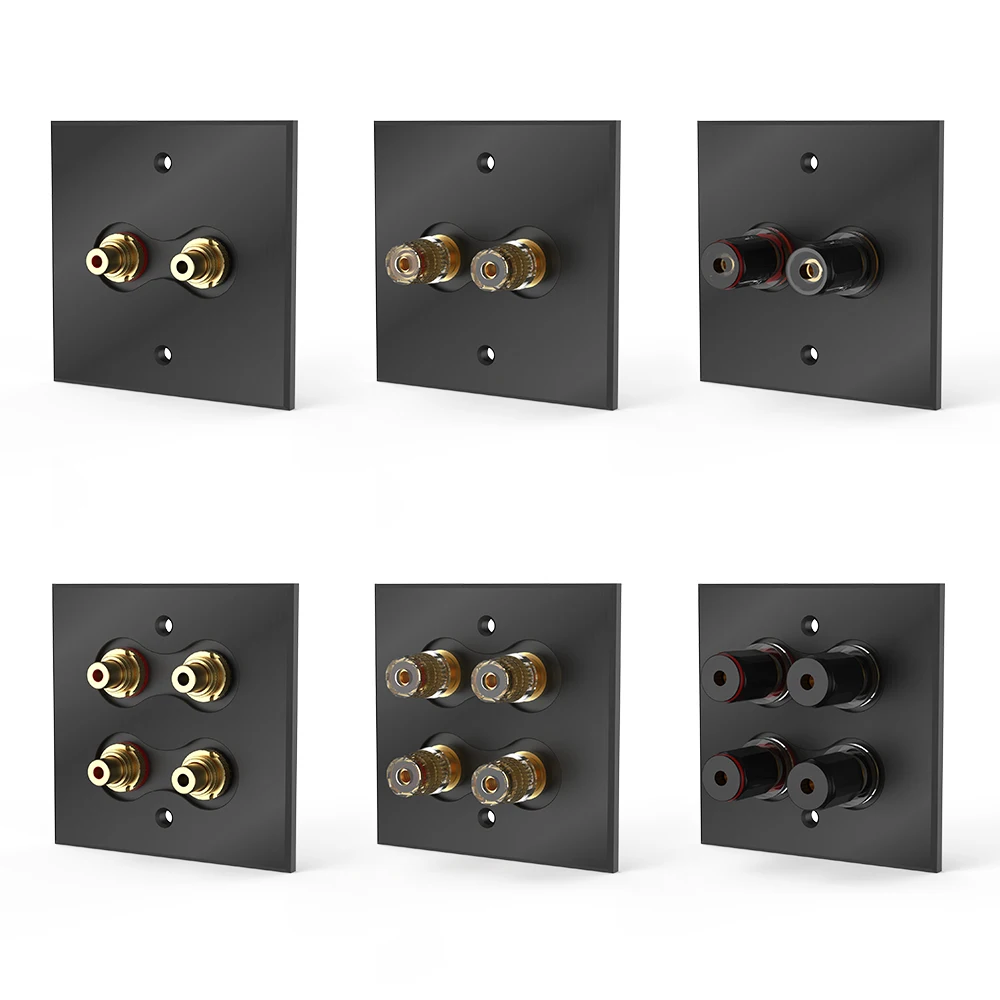 Lautsprecher-Binding Post Frontplatte Audio Terminal Panel 5.1 System 86 Typ Bananenbuchse Wandstecker Hifi Y-Buchse Akustische Anschlüsse Image