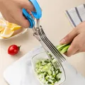 Muti-Layers Kitchen Scissors Stainless Steel Vegetable Cutter Scallion Herb Laver Spices Cooking