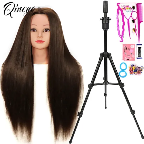 Mannequin Kopf Haar Styling Puppe Kosmetik Puppen kopf mit Stand Stativ Praxis Flechten Haar Friseur