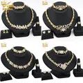 ANIID XOXO Heart Women Jewelry Necklace Set 18K Gold Color Bridal LOVE Rhinestone Wedding Necklace