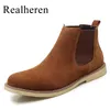 Männer Chelsea Stiefel Hohe Qualität Plus Große Größe 47 48 Schwarz Braun High Top Leder Casual