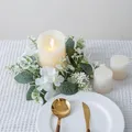 25cm Wedding Candlestick Artificial Silk Flower Wreath Fake Hydrangea Garland Centerpiece Candle