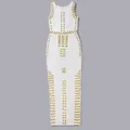 Latibell 2021 Beading Sleeveless Bandage Dress Vestdios De Festa White Elegant Robe De Soiree