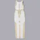Latibell 2021 Beading Sleeveless Bandage Dress Vestdios De Festa White Elegant Robe De Soiree