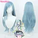Hinomori Shizuku Wig Anime Cosplay Wig Long 80cm Sea Blue Wig Heat Resistance Fibre Wigs + Wig Cap