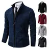 Autumn and winter new cardigan sweater men's stand-up collar sweater chenille sweater coat men's